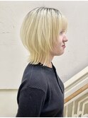【morio成増 セリザワ】ショートウルフ　ブロンド　ブリーチ