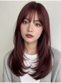 暗めカラー/韓国風/レイヤーカット/髪質改善/縮毛矯正/淵野辺