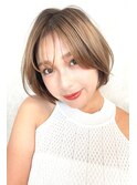 シースルーバング×大人ボブ