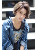 20代30代クールかきあげバングゆるふわショートボブアッシュ