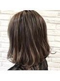 ボブ×ハイライト×グレージュ 【hair brace】