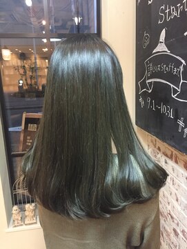 ヘアー アイス カンナ(HAIR ICI Canna) オリーブカラー×ツヤ感×ロング×ハイライト