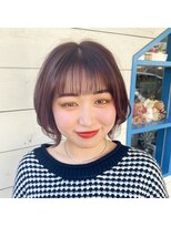 ヒマワリ(HIMAWARI)&nbsp;ショートボブ　ピンクブラウン　ショートボブアレンジ