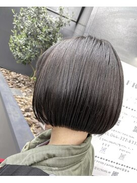シャインヘア モカ 新宿(Shine hair mocha) [新宿]オリーブグレージュ_カーキグレージュマッシュボブ＠20代