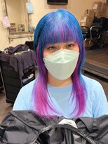 サムブリッジ(SOMEBRIDGE)&nbsp;★インナーカラー青×ピンクフェイスフレーミング【SOMEBRIDGE】