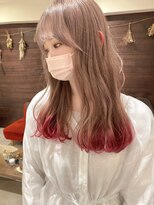 ジャム(Jam)&nbsp;重めロング×ミルクティーカラー裾ピンクカラー★中村大輔