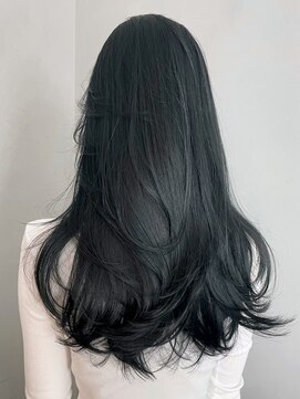 アイティー バイ アルバム 浦和店(IT by ALBUM) ネイビーレイヤー_斜めバンググレージュカラー_ba441381