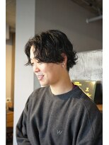大人ミディアムウルフの無造作ルーズパーマ　1 【影山】