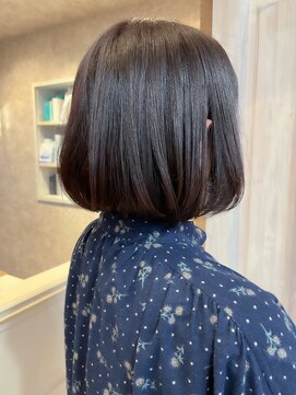 キャアリー(Caary) 福山人気酸性ストレート美髪艶髪ふんわりボブダークトーン夏20代