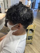 エヌプラス(N+)&nbsp;サーフカールブルーブラックスパイキーショートフェザーパーマ