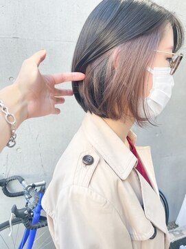 エミス バイ メルト 吉祥寺(emis by melt) 【堀惠】インナーカラーイヤリングカラーベージュブラウンボブ