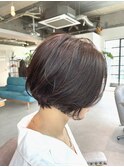 ショートボブグレイカラー白髪染め白髪ぼかし40代50代