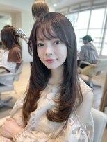 小顔レイヤー×韓国風×艶カラー×美ロング×顔まわりレイヤー
