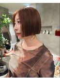 インナーカラー艶髪ネイビーグレーアッシュブラック大人美人