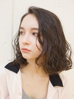 ピズム(PISM) ロングレイヤー/ダークアッシュ/ロングボブ/春パーマ