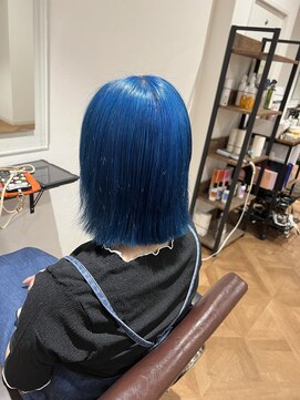 オーダイム(ou' dime) ケアブリーチダブルカラーブルーカラーボブ