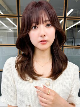 ソア 渋谷(soar) 韓国ヘアエギョモリ×シースルーバング×暖色ココアブラウン