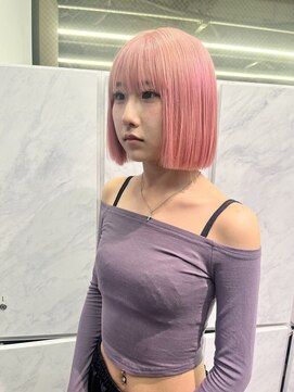 グロウ 渋谷(grow) ペールピンク ボブスタイル