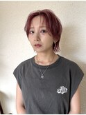 ウルフショート ピンクカラー アンニュイショート