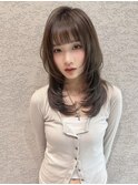 韓国/オリーブアッシュ/レイヤー/ワンカール