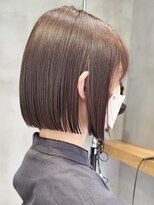 エリマ 武蔵小杉(elima)&nbsp;武蔵小杉白髪染めショートヘアタッセルボブミルクティーベージュ