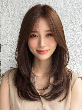 ロティー(loty) レイヤー 顔周りカット 前髪 ブラウン 透明感カラー 髪質改善