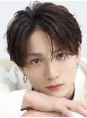 韓国ヘアコンマバング韓国マッシュセンターパートフェザーパーマ