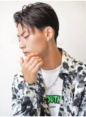 フェザーパーマ刈り上げツーブロックルーズショートダウンバング