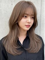 エイチ ウルフカット 大阪梅田(811)&nbsp;レイヤーボブヘアカラーバレイヤージュ50代くるみちゃんヘア