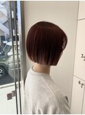 《暖色カラーで艶感UP♪》顎ラインボブ&髪質改善カラー