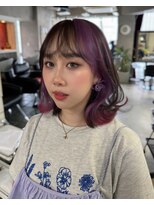 モモ(momo)&nbsp;人気インナーカラーボブ/イヤリングカラー/前髪インナーカラー