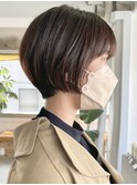 大人かわいい丸みショートマッシュショートボブひし形ショート