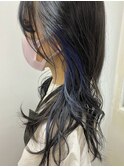 インナーカラーブルー イヤリングカラー 福岡 天神 薬院
