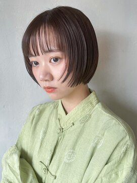 アルバム 池袋(ALBUM) 顔まわりレイヤーボブ_こなれミディホワイトグレージュ_ba389191