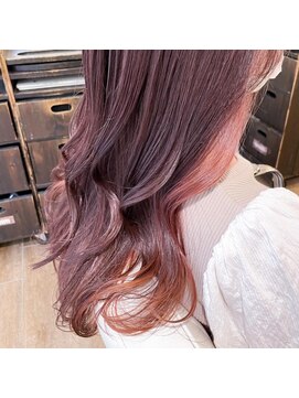 ネオリーブアイム 横浜西口店(Neolive aim) チェリーピンク×シアピンク インナーカラー【横浜】w