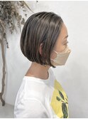 ミニボブ地毛ハイライトパールベージュ