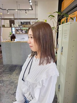 コポル(Copol) ぱつっとボブ×春カラーピンクベージュ