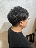 ベリーショート/ダークアッシュ/ニュアンスパーマ/韓国マッシュ