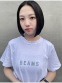 ワンレンボブ×暗めオリーブ