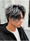 1ショートバレイヤージュブリーチ/韓国マッシュ/ダークアッシュ