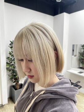 ネイビー(Navy) 切りっぱなし《ブロンドベージュ》