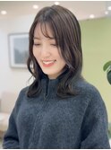 グレージュ/毛先ぷつっとレイヤー/韓国スタイル【山本スタイル】