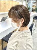 白髪ぼかし立体感ハイライトローライト大人ショート