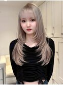 14100ブリーチ＆ダブルカラーホワイトブロンドハイトーンカラー