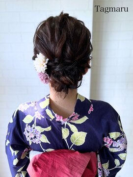 タグマル 浴衣着付けヘアセット☆ゆるふわシニヨン