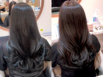 アマニ ヘアー ホスピタル(AMANI. HAIR HOSPITAL)の写真/【名駅スグ★】全メニューにトリートメント付◎360度満足のシルエットを叶える♪首回りのまとまりも実現！