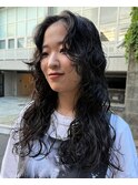 コテ巻き風パーマロングパーマニュアンスパーマウェーブパーマ