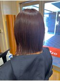 30代40代◎秋の深み暗め暖色ボブ×小顔外ハネ
