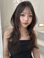 サイン 渋谷(SIGN)&nbsp;レイヤーカット　ハッシュカット　韓国ヘア　ブラウンカラー