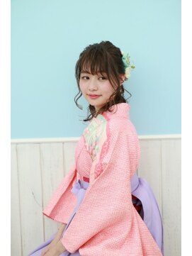 ネオリーブエクラ 上野御徒町店(Neolive eclat) 【振袖】ガーリーハーフアップ　neolive eclat 上野御徒町